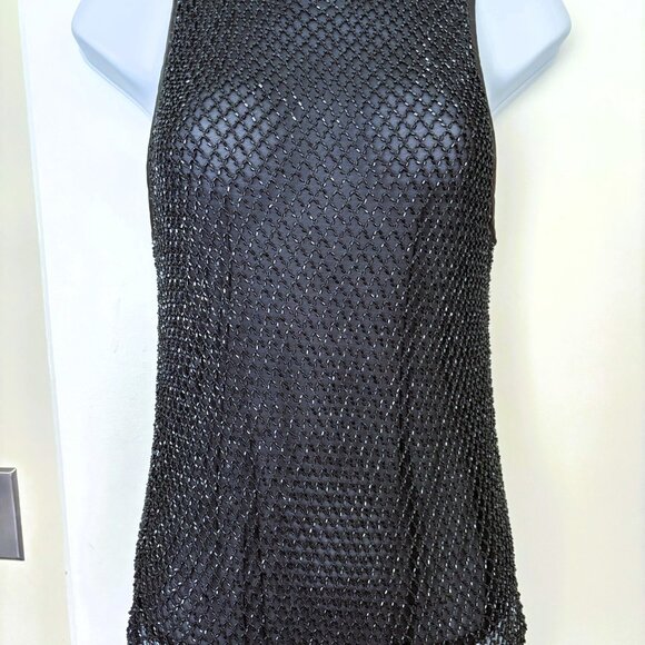 Vintage Emanuel Ungaro Chainmail Grey evening top Size 46/12 - Picture 2 of 7